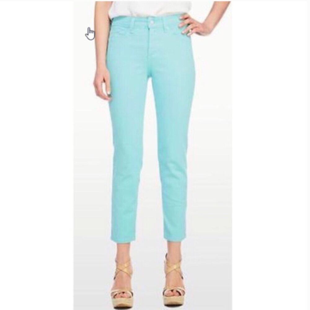 NYDJ Women's Alisha fitted Ankle Jean Light Aqua Blue Size 8P